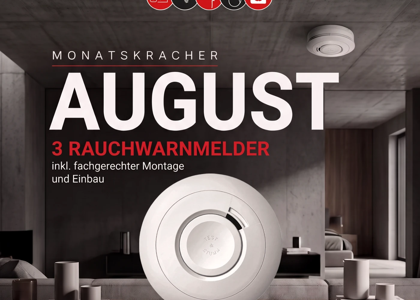 Rauchwarnmelder Monatskracher August von Fischer und Krimmel